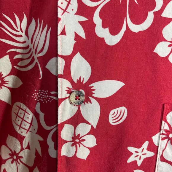Diney Shirt Men Large Hawaiian Floral Red Michey Minie Button Down Short Sleeve - Picture 8 of 13